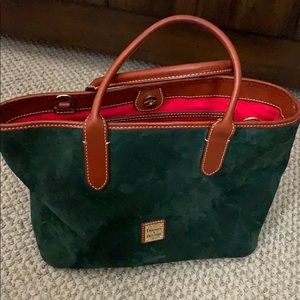 Dooney & B purse Velour Green & Peanut butter